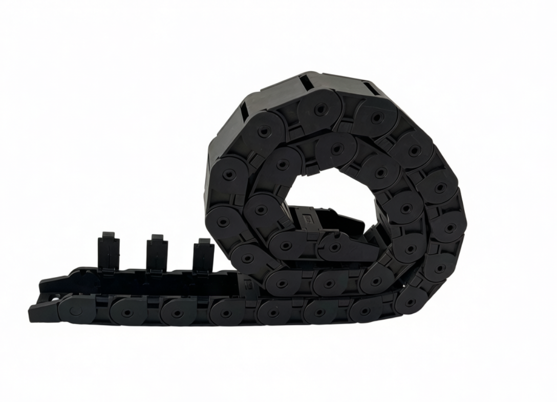 18mm Inner Height Semi-Enclosed Small Drag Chain – Heavy-Cycle Side-Opening Cable Carrier with Enhanced Unsupported Travel Stability