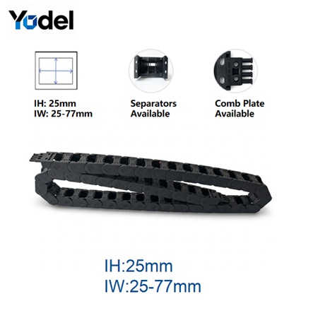 25 Series Beveled Joint Plastic Cable Drag Chain (PA66)