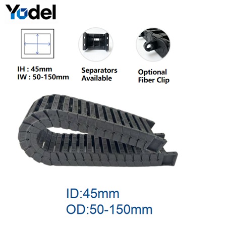 Yodel 45mm Series: Silent Nylon Cable Drag Chain for High-Speed Automation