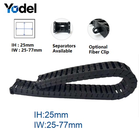 25mm Inner Height Silent Plastic Cable Drag Chain – High-Speed Bridge Type Nylon Cable Track