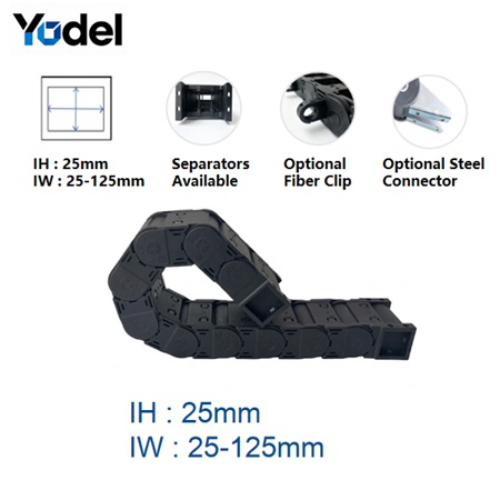 Fully Enclosed Plastic Drag Chain with 30% Fiber PA66 for CNC Drag Chain (Inner Height 25mm/35mm)