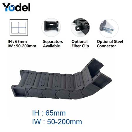 Heavy Duty Cable Carrier - Enclosed Nylon Cable Drag Chain (65mm, 80mm, 100mm Inner Height) with >30% Fiberglass Reinforcement