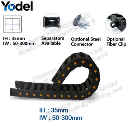 Heavy-Duty Open Bridge Plastic Cable Drag Chain – 30mm, 35mm, 45mm Inner Height Series (Pure PA66 Nylon)