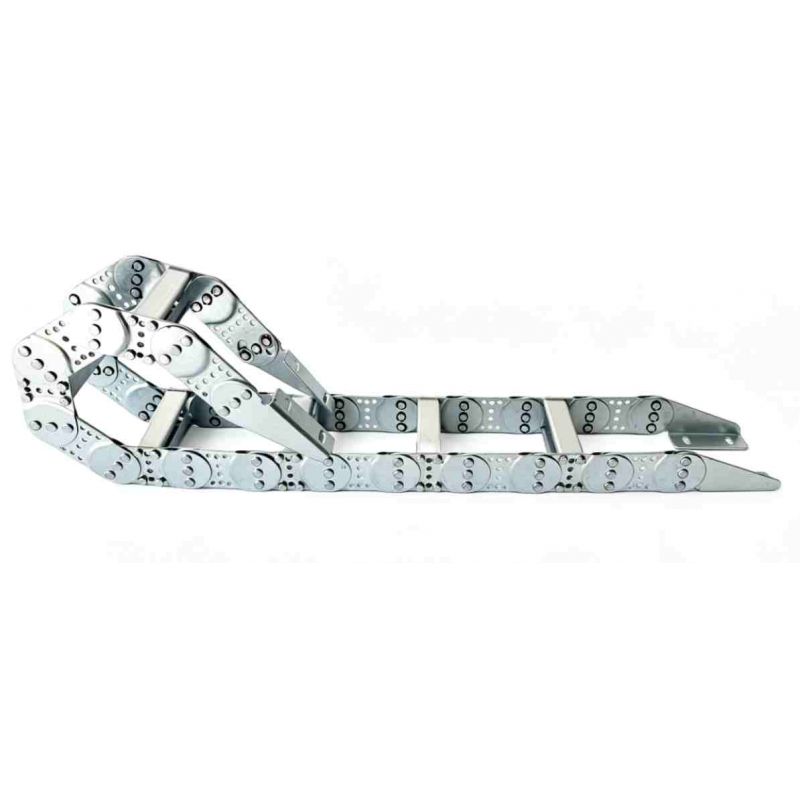 Yodel Bridge‑Type Steel Cable Drag Chain – Galvanised / Stainless Steel, Aluminium Crossbars with Custom Drilling